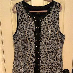 JM Collection black/white/gold dress 3X